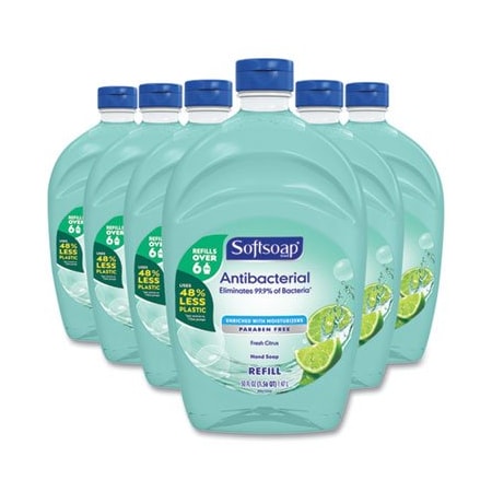 Colgate-Palmolive Softsoap, ANTIBACTERIAL LIQUID HAND SOAP REFILLS, FRESH, 50 OZ, GREEN, 6PK 45991